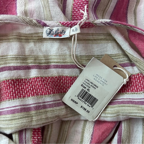 NWT Faherty Lanai Linen Blend Dress in Sol Stripe Sz XL - Picture 9 of 11
